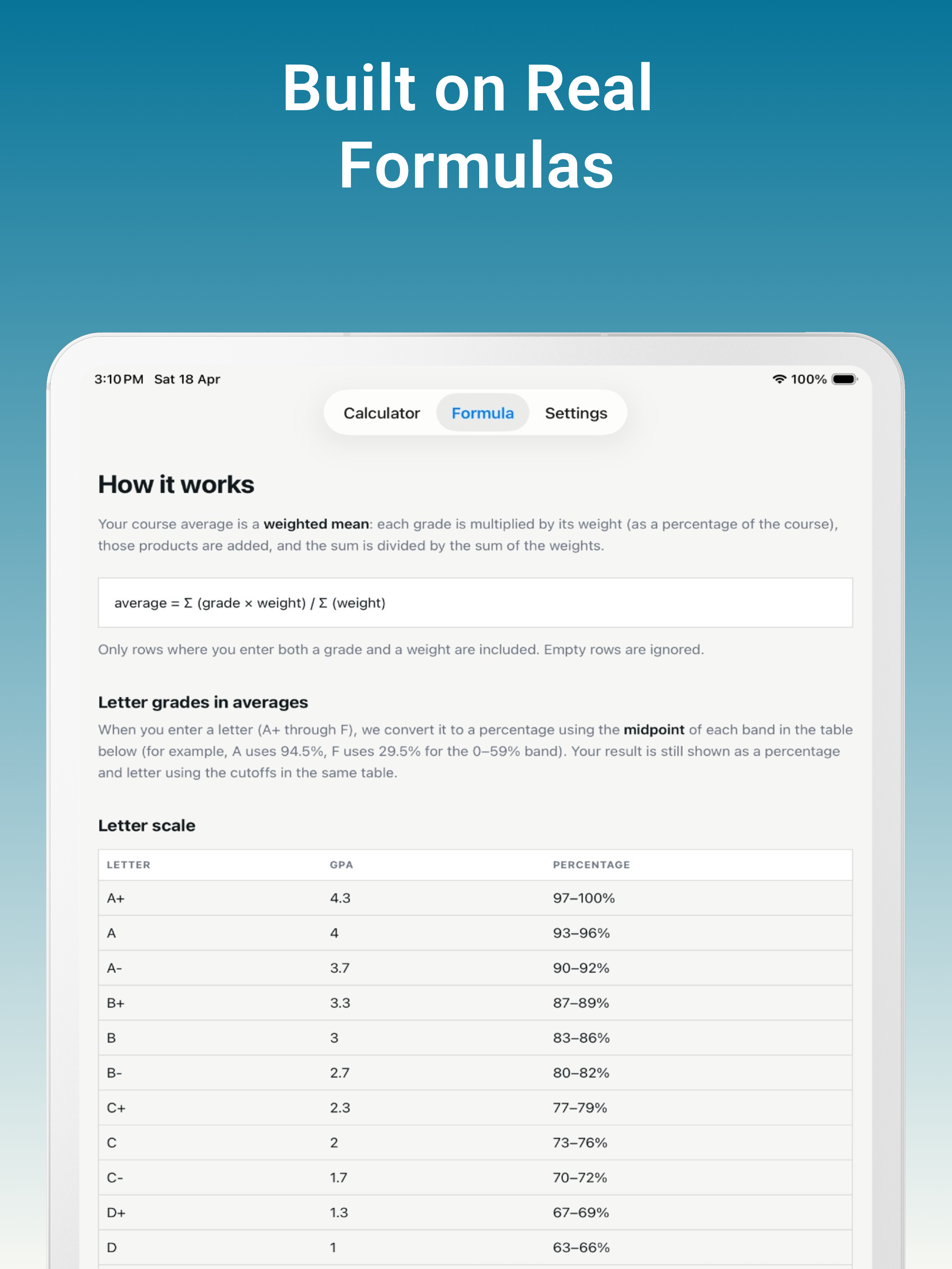 Final Grades Calculator