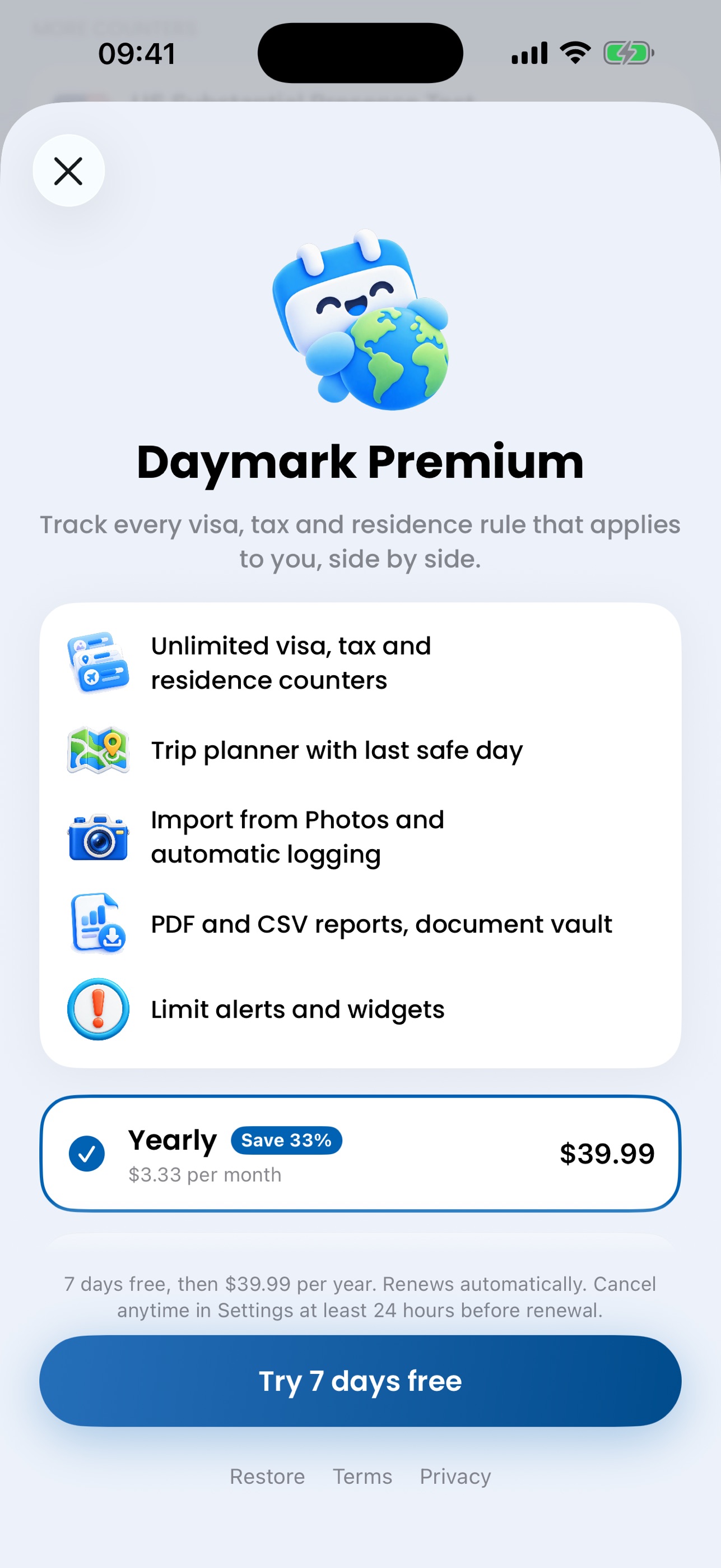 Screenshot 5 of Daymark: Schengen & Tax Days