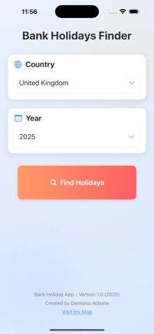 Bank Holidays screenshot
