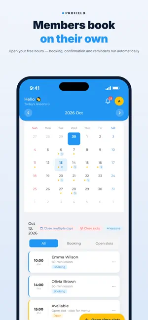 ProField: Lesson Booking App screenshot 1