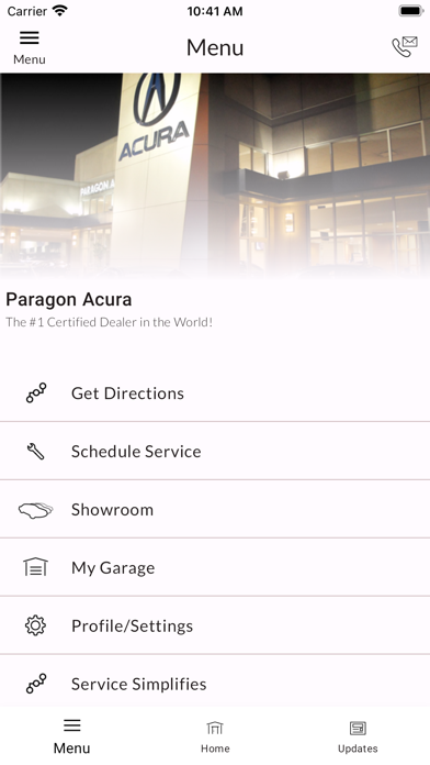 Paragon Acura DealerApp Screenshot