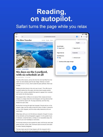 Auto Scroller+ for Safari iPad screenshot