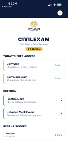CivilExam — Civil Service Prep screenshot