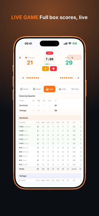 Basketball Stats App Screenshot 2 of 9