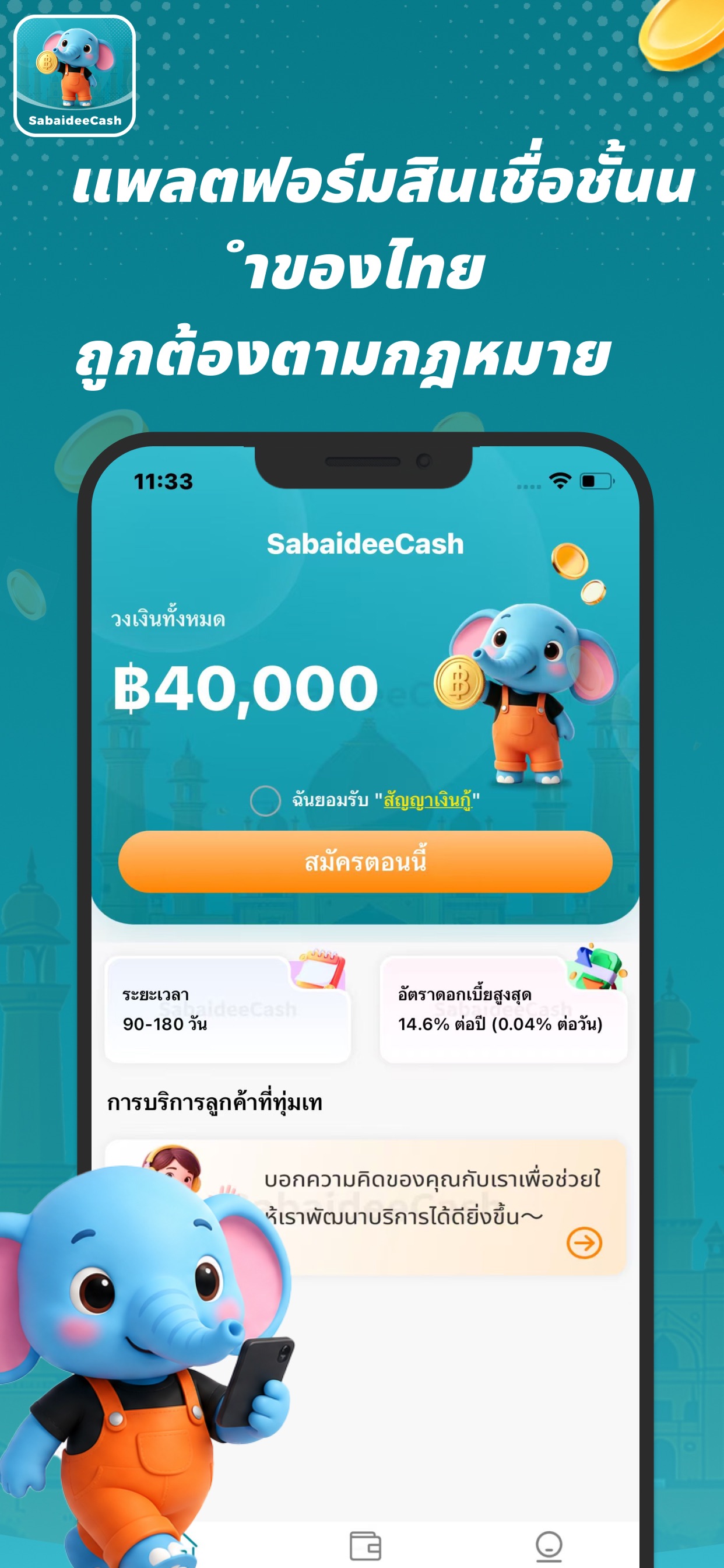 Screenshot 1 of SabaideeCash-สินเชื่อด่วน