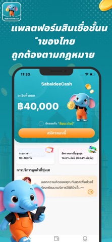 SabaideeCash-สินเชื่อด่วน iPhone screenshot 1