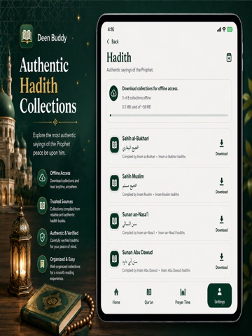 Deen Buddy - Quran & Hadith iPad screenshot