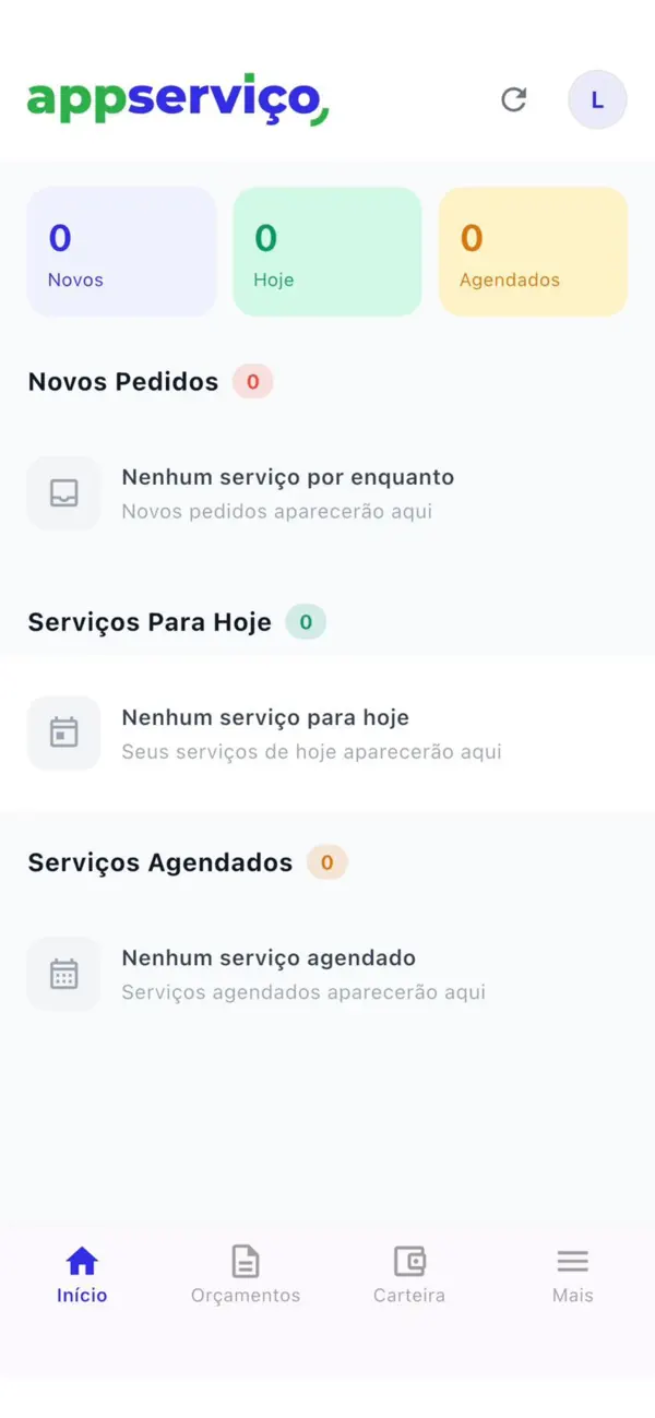 Screenshot #1 pour AppServiço Profissionais