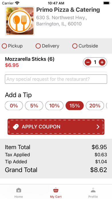 Primo Pizza & Catering Screenshot