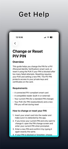 PIV PIN Manager screenshot