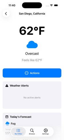 Weather Fast iPhone screenshot