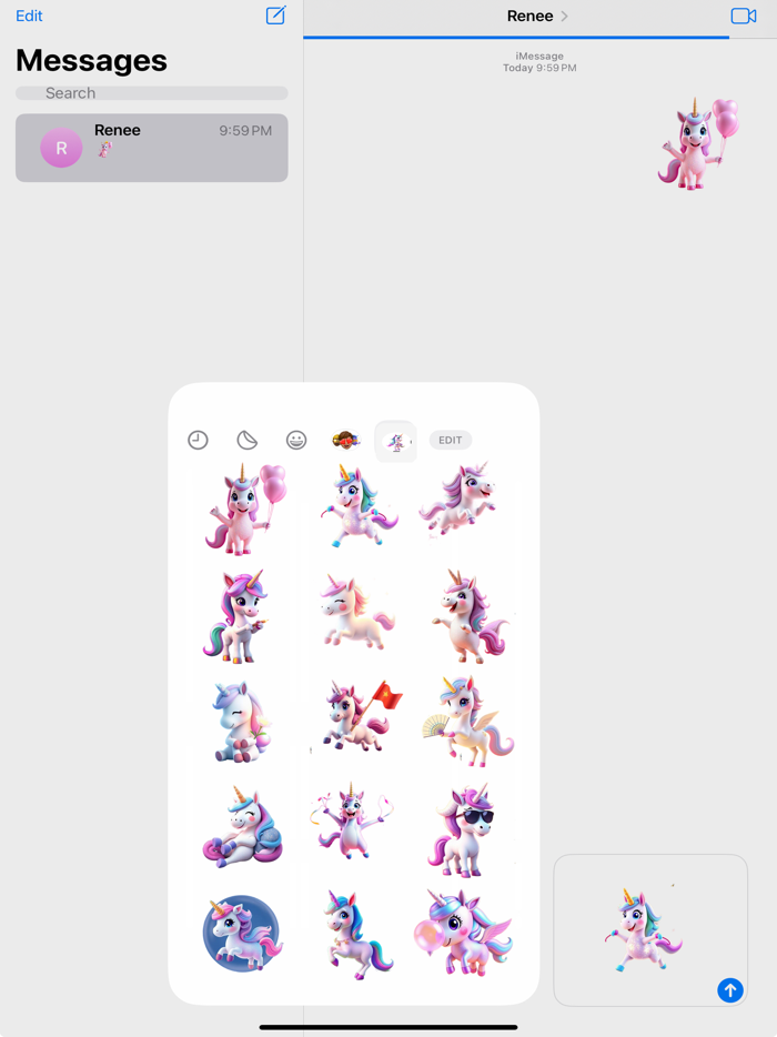 闪闪发光的独角兽贴纸