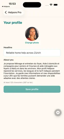 Capture d'écran de Helpore Pro sur iPhone 2
