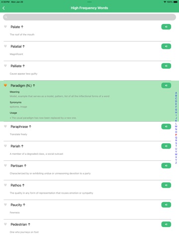 Vocabulary builder - Audio iPad screenshot