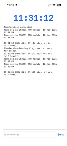 Bluetooth UART time screenshot