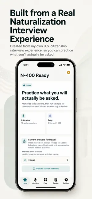 N-400 Interview Prep Coach screenshot 1