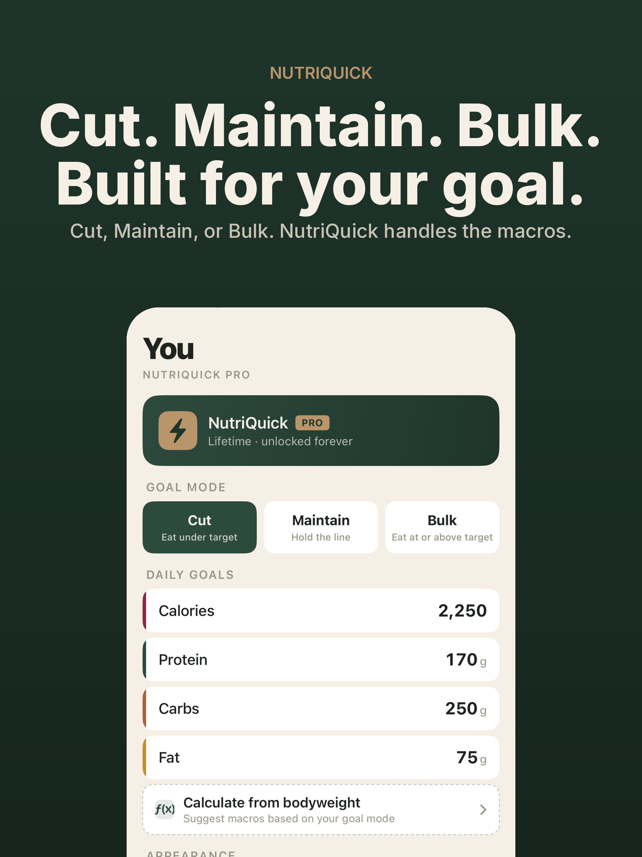 NutriQuick: Lean Macro Tracker