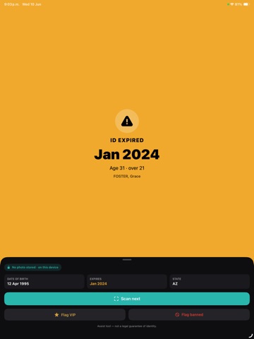 Verigate: ID Scanner & Age iPad screenshot