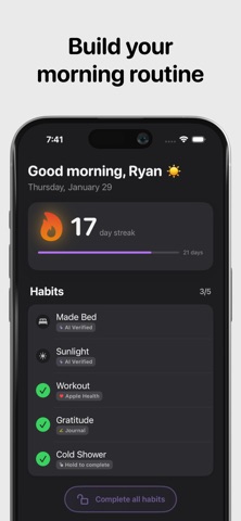 Morning Proof iPhone screenshot
