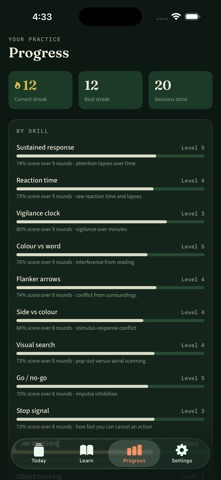 Practice Focus and Attention iPhone screenshot