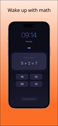 MathWake - Math Alarm Clock iPhone screenshot