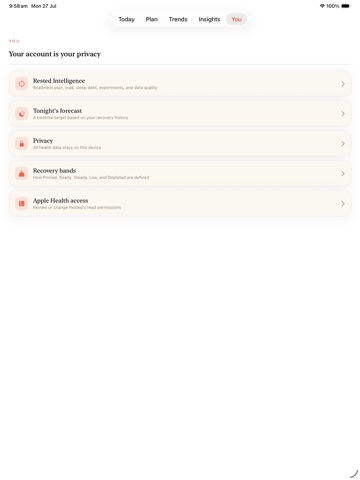 Rested iPad screenshot