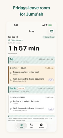 Waqtain: Prayer Day Planner iPhone screenshot