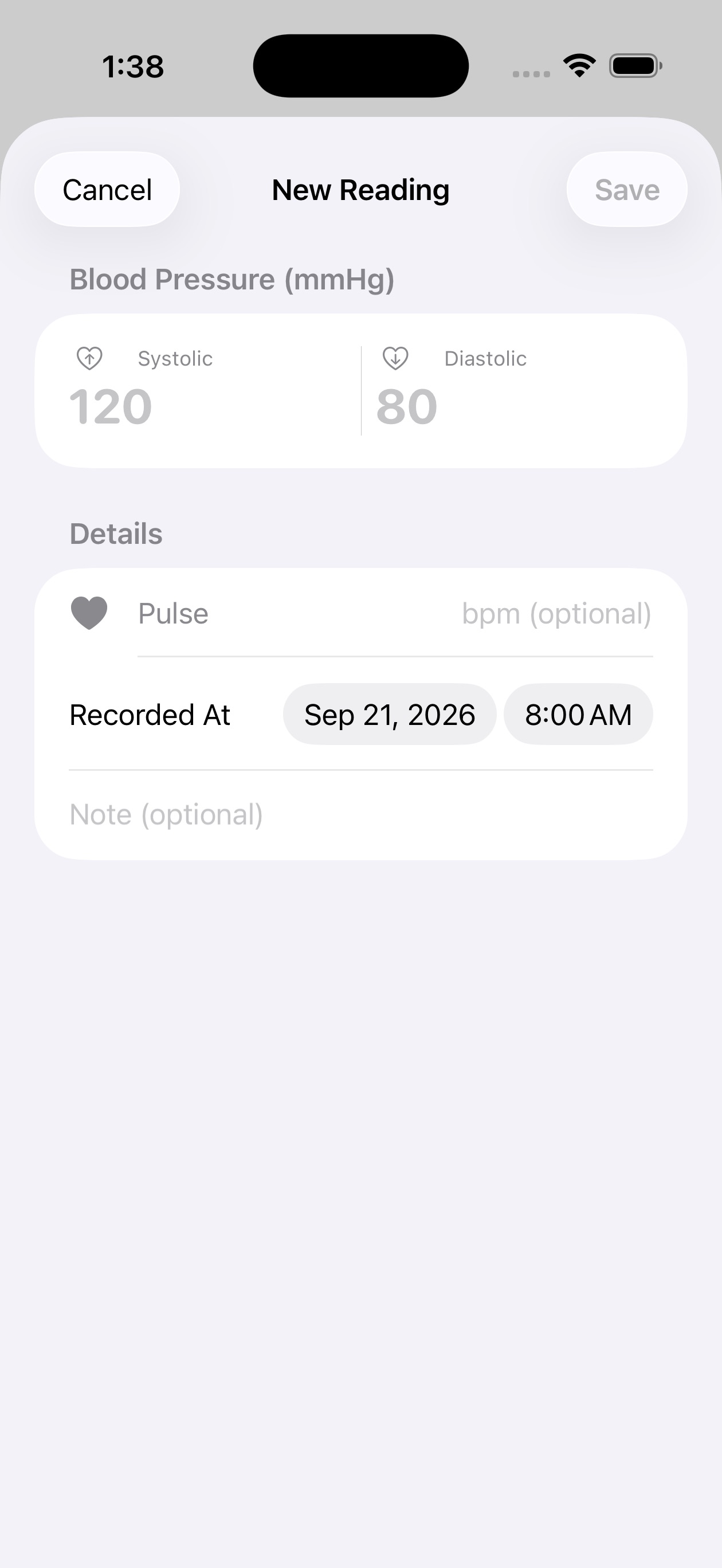 Screenshot 2 of Blood Pressure Monitor Diary