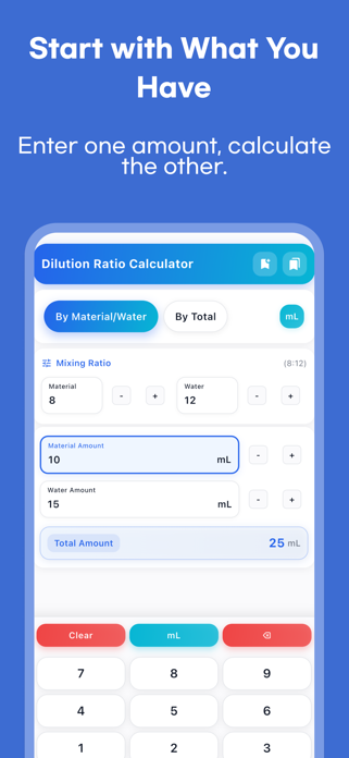 Easy Dilution Ratio Calculator Screenshot 1 of 4