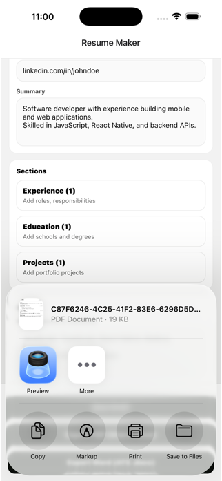 Resume Maker – PDF & Word Screenshot 3 of 7