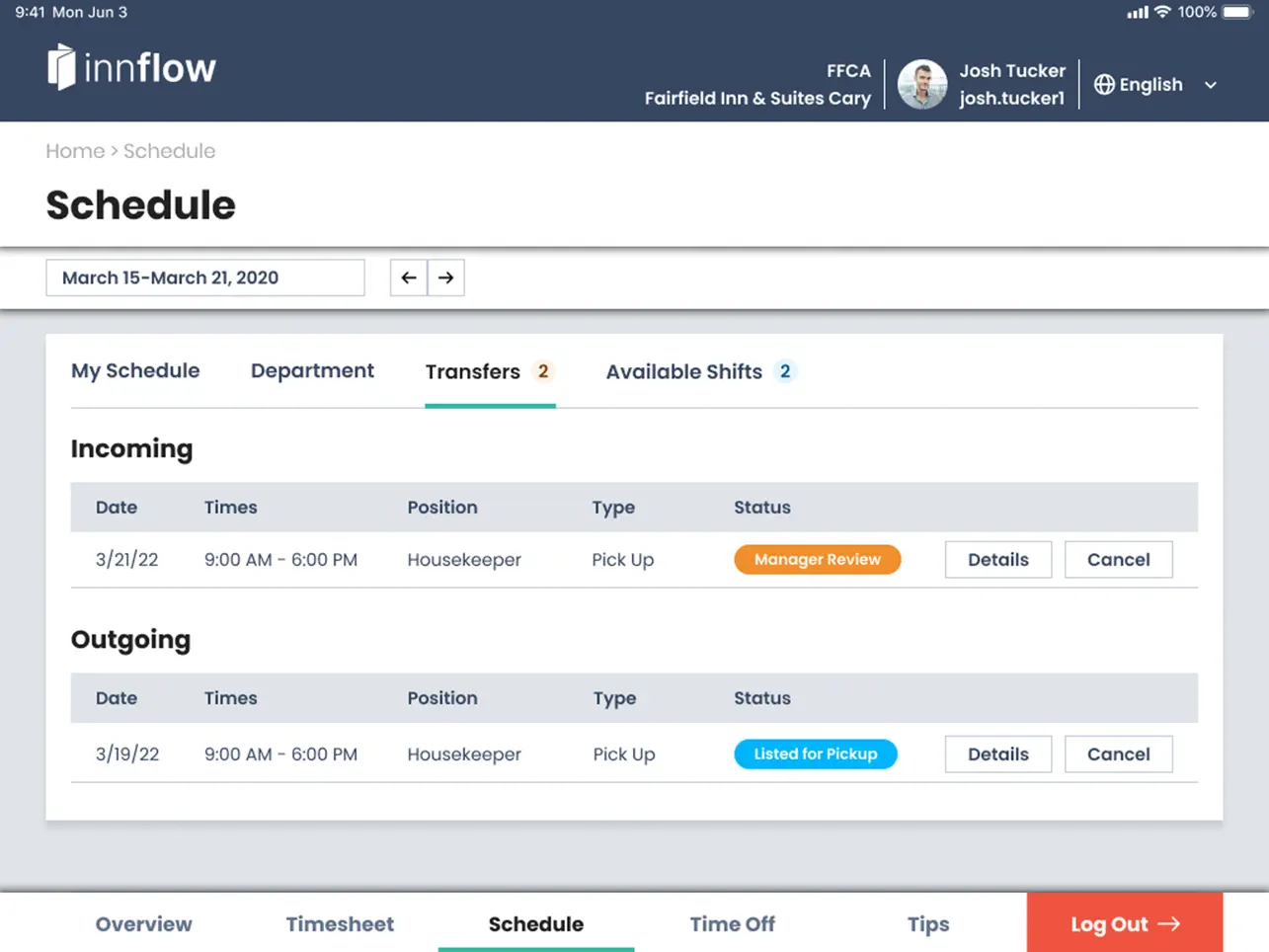 Screenshot #6 pour Inn-Flow: Time Clock