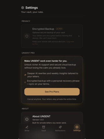 UNSENT - Letters Never Sent iPad screenshot