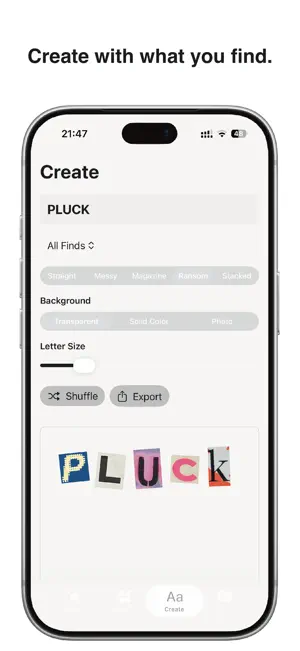 Pluck: Found Typography screenshot 1