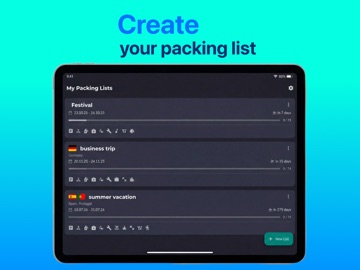 BagPacker: Travel Packing List iPad screenshot