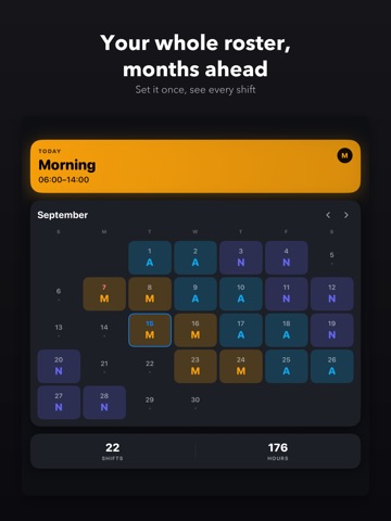 Rotaro: Shift Work Calendar iPad screenshot