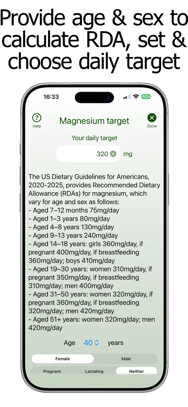 Screenshot #1 pour Magnesium Counter and Tracker