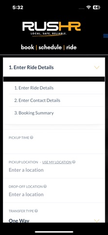 RUSHR - local ride screenshot