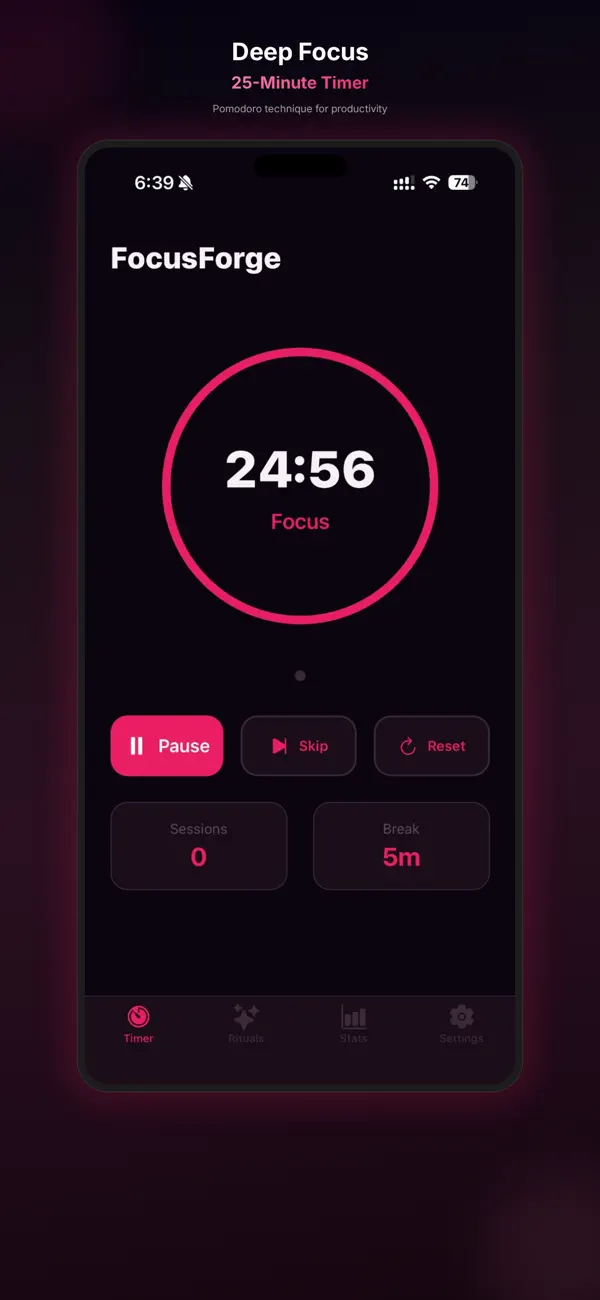 #2. FocusForge: Deep Work Timer (iOS) Ved: Sitki Bayrak