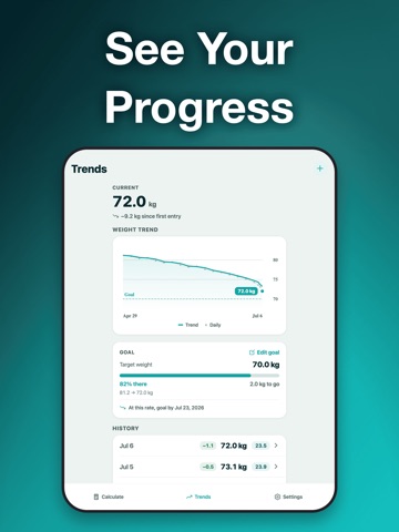 BMI Calculator・Weight Diary iPad screenshot