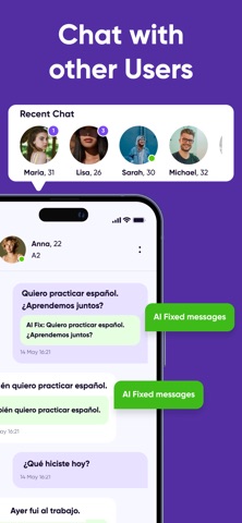 Lingzy: Learn Spanish AI A1-C2 iPhone screenshot