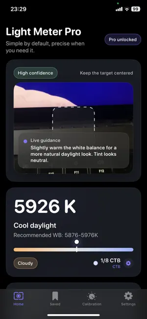 kelvin light scale screenshot 2