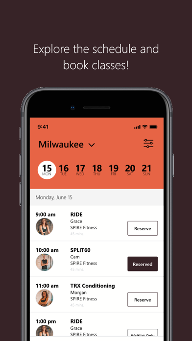 SPIRE Fitness Studio iPhone screenshot 3 - Health & Fitness app
