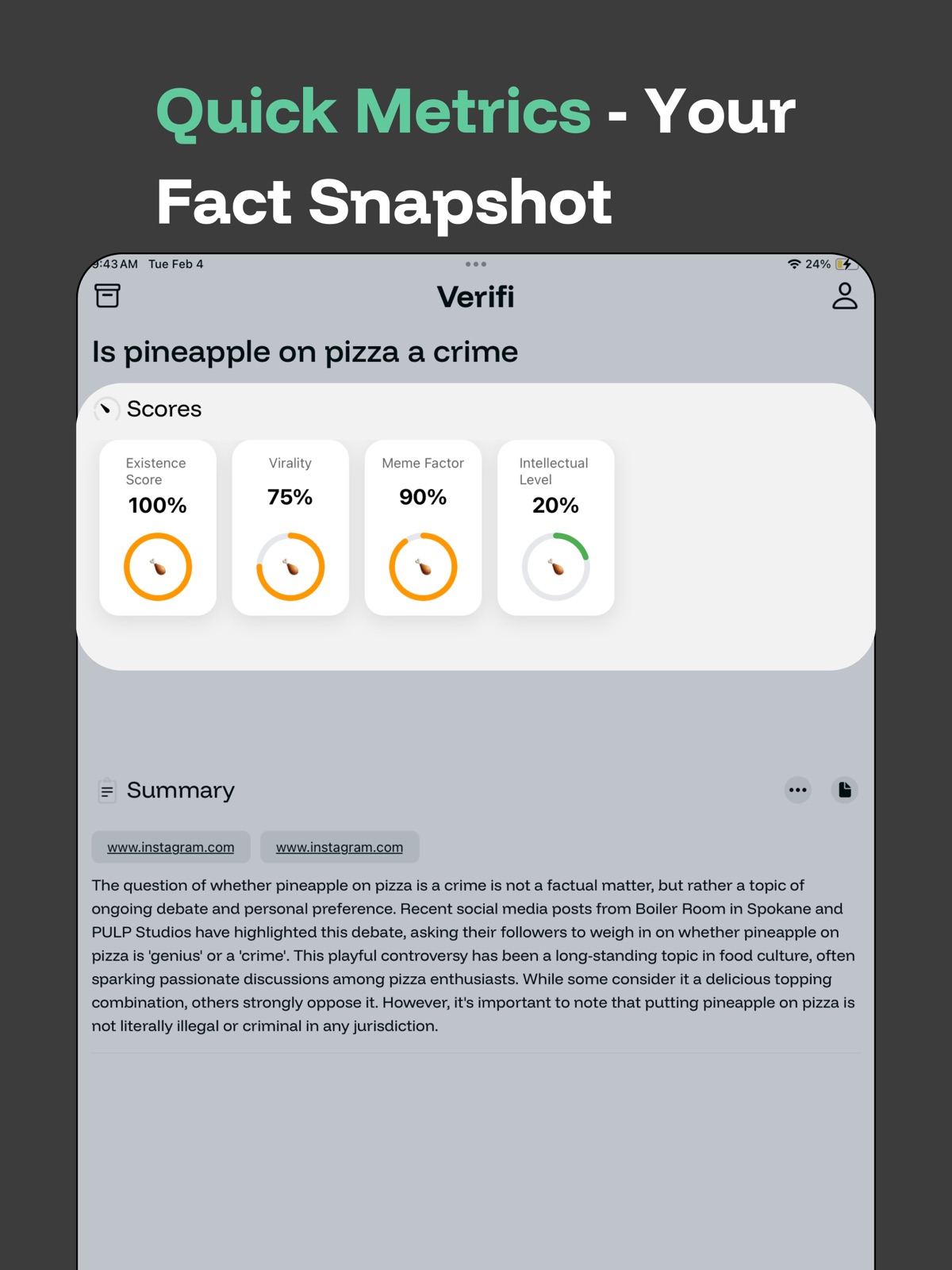 Verifi - Fact checker ipad screenshot 3