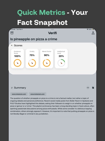 Verifi - Fact checker iPad screenshot