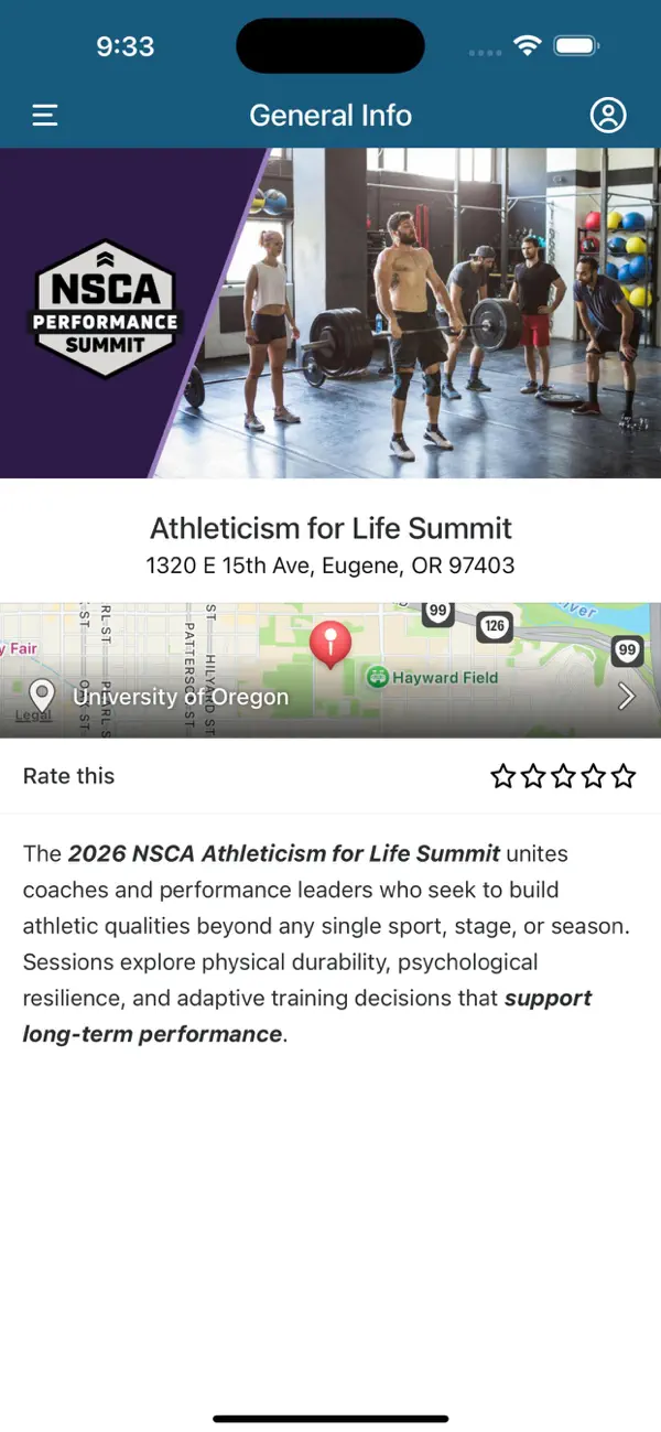Screenshot #1 pour NSCA EVENTS