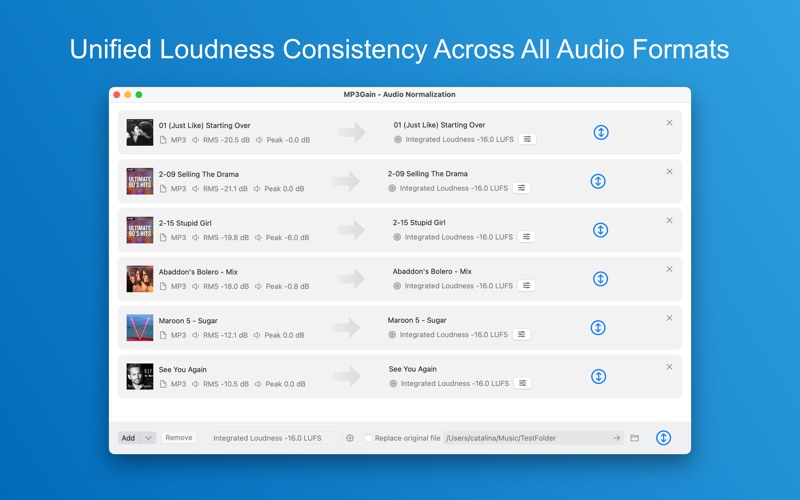 Screenshot #1 pour MP3Gain - Audio Normalization
