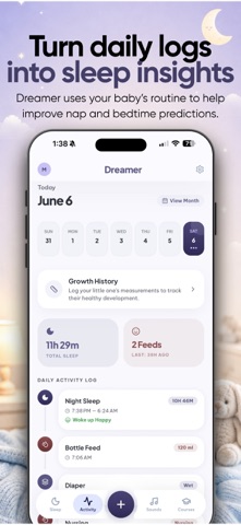 Dreamer - Baby Sleep Tracker iPhone screenshot