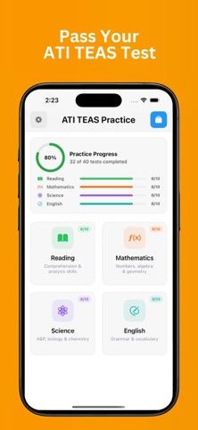 ATI TEAS Practice Test Screenshot 1 of 3