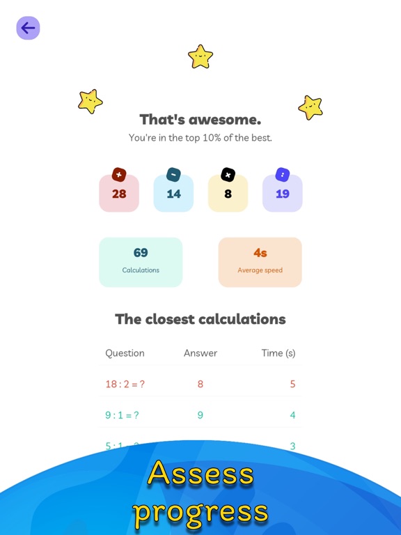 Calcul Mental in Space iPad screenshot