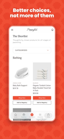 Poppylist Baby Registry iPhone screenshot